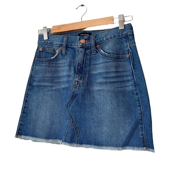J Crew Distressed Short Denim Jean Skirt - Picture 5 of 12